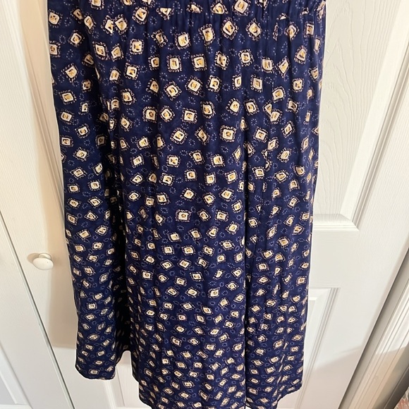 VTG Bichon by Sara Edwards Women’s Size Small Blue Rayon Midi Dress Tie Back H1 - Picture 7 of 10